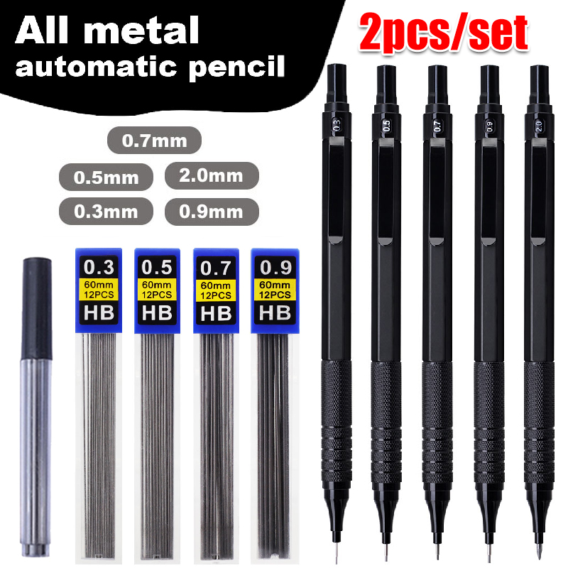 Mechanical Pencil 0.3 - Черный металлический механический карандаш с низким